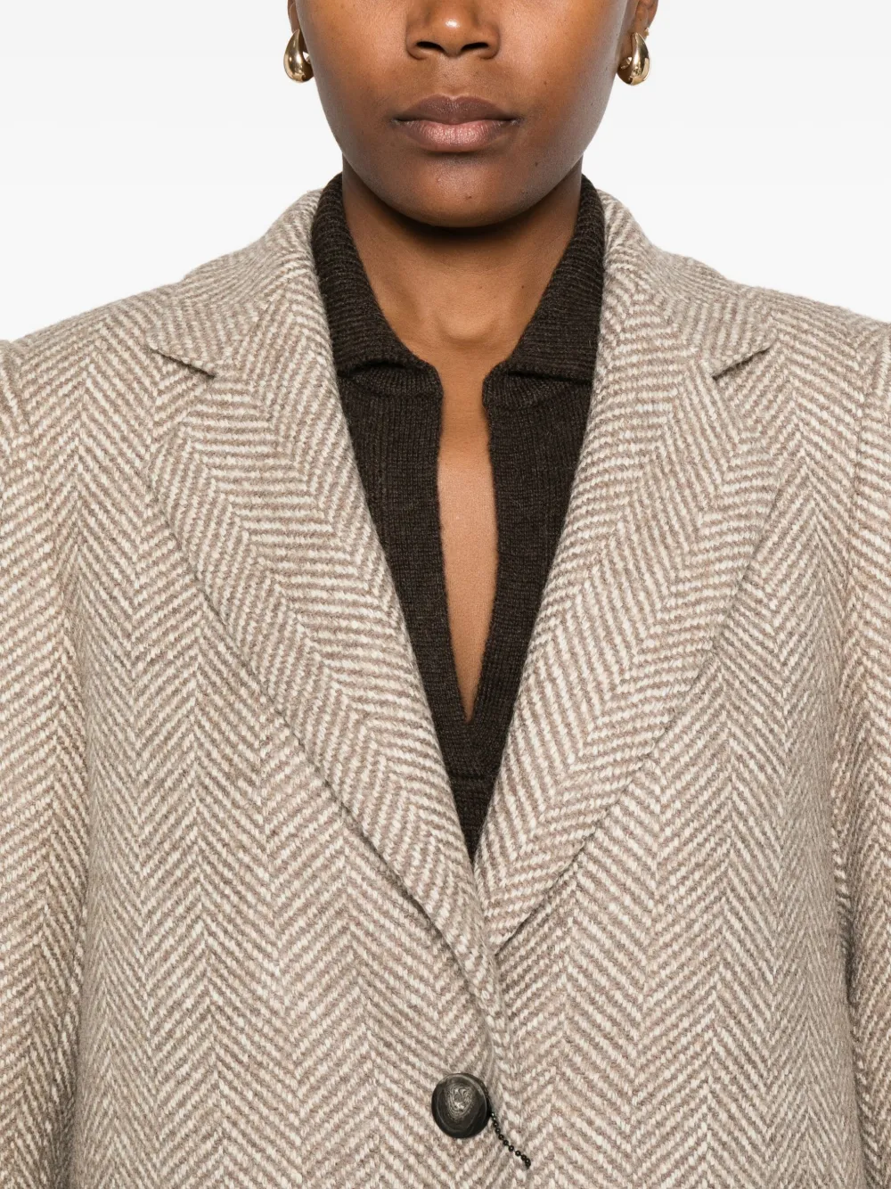 Tagliatore Jas met visgraatpatroon Beige