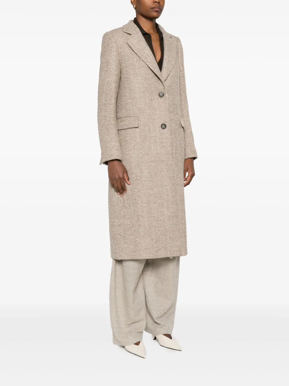 Tagliatore Jas met visgraatpatroon Beige