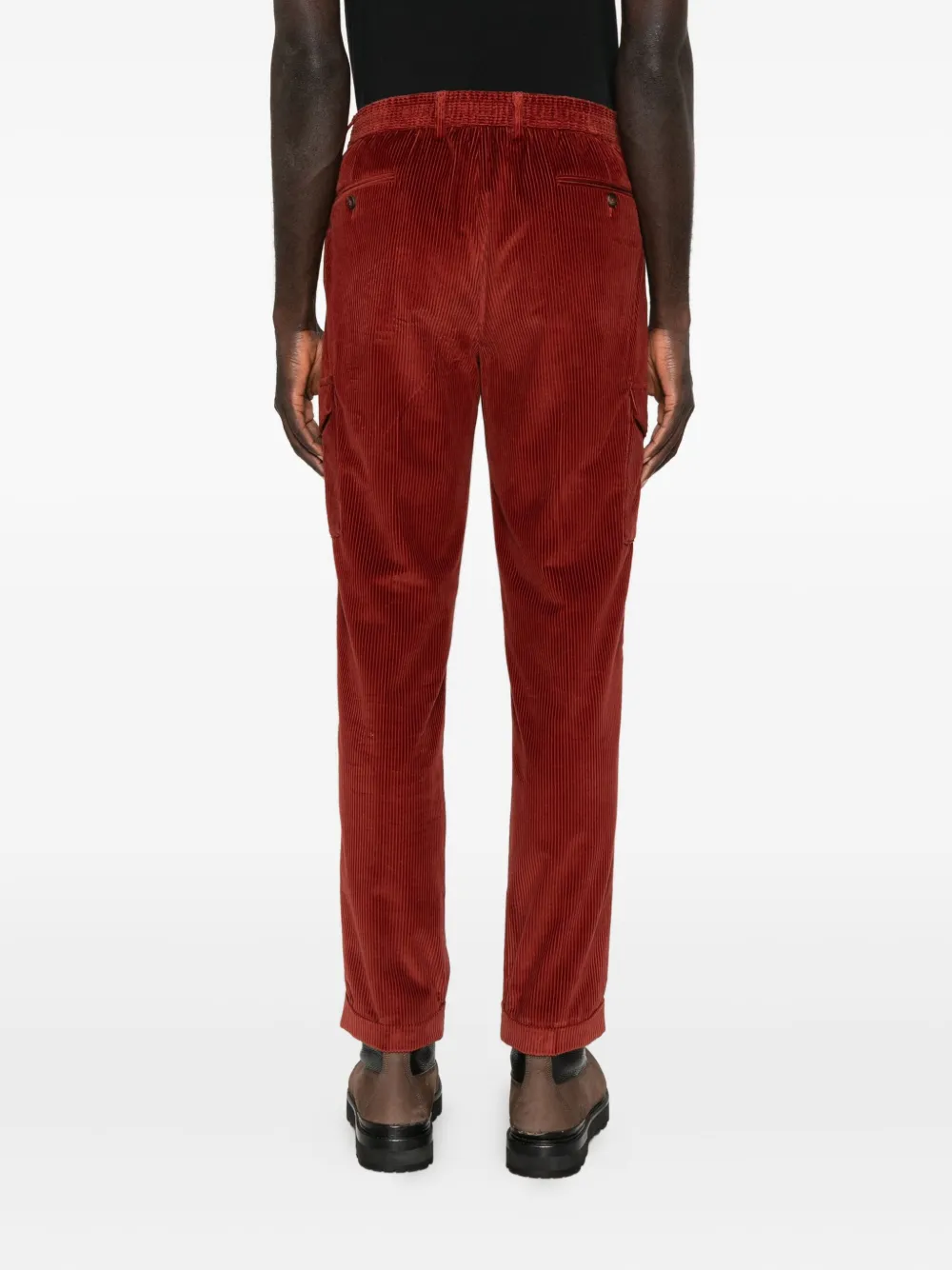 Gran Sasso Corduroy Cargo Trousers In Burgundy