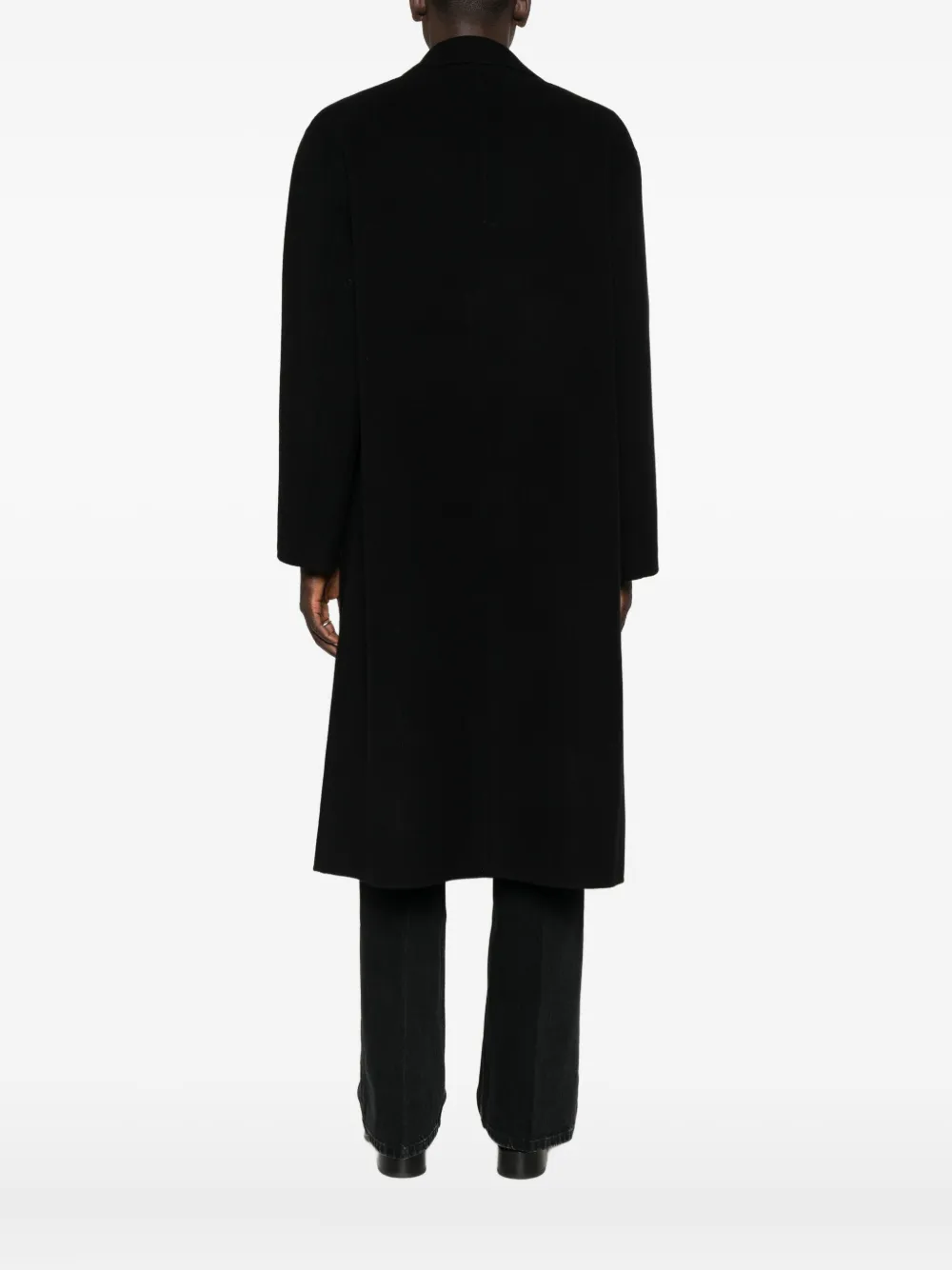 Hevo Double-breasted Wool Coat In Black