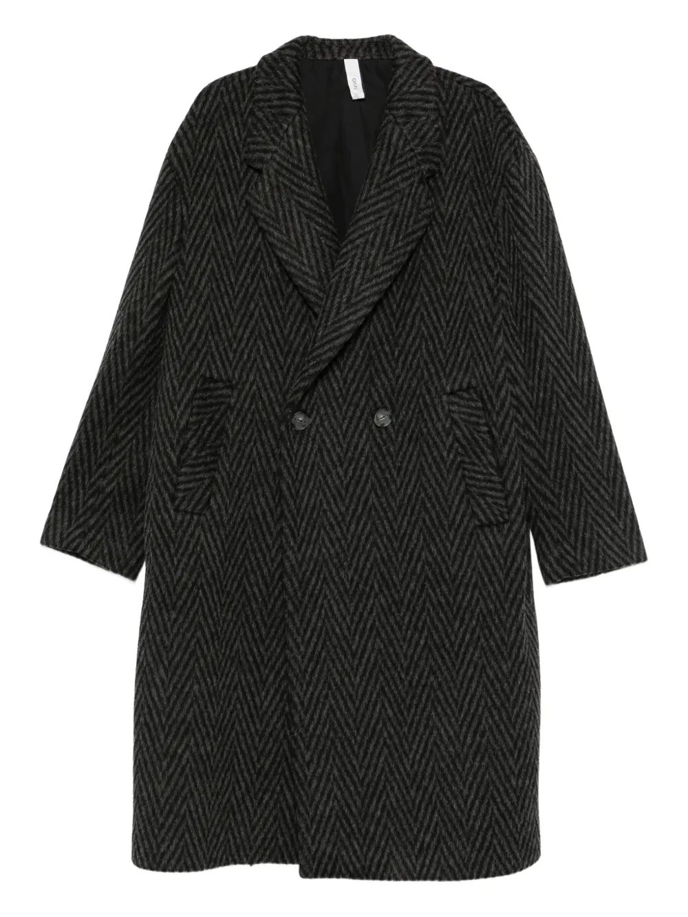 Hevo double-breasted herringbone coat | Black | Image 1