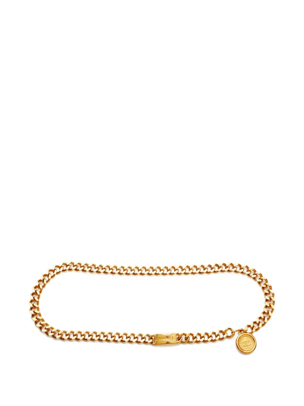 CHANEL Pre-Owned 1980-1990s coin-charm belt - ゴールドトーン CHANEL Pre-Owned 1980-1990s coin-charm belt - ゴールドトーン
