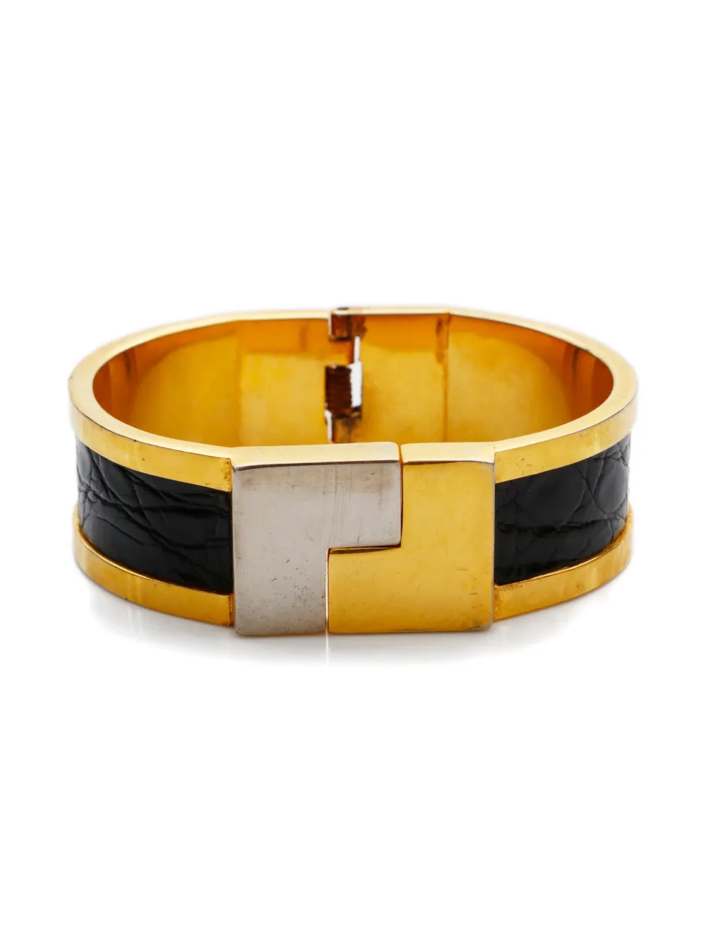 Loewe Pre-Owned 2000s colour-block bangle bracelet - ゴールドトーン Loewe Pre-Owned 2000s colour-block bangle bracelet - ゴールドトーン