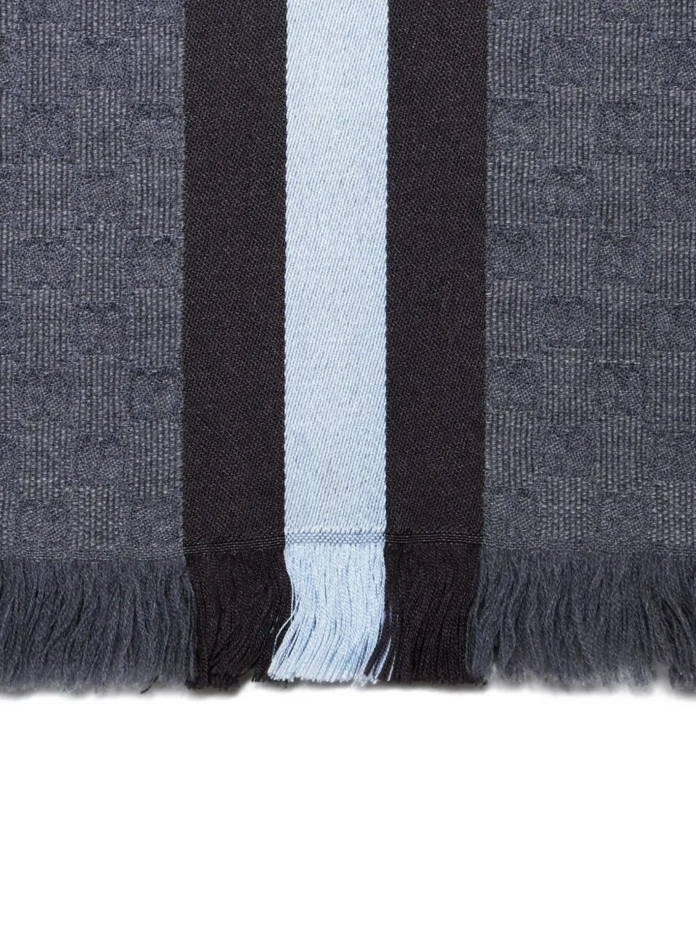 Pre-owned Gucci 2010s Gg Supreme Striped Scarf In Gray