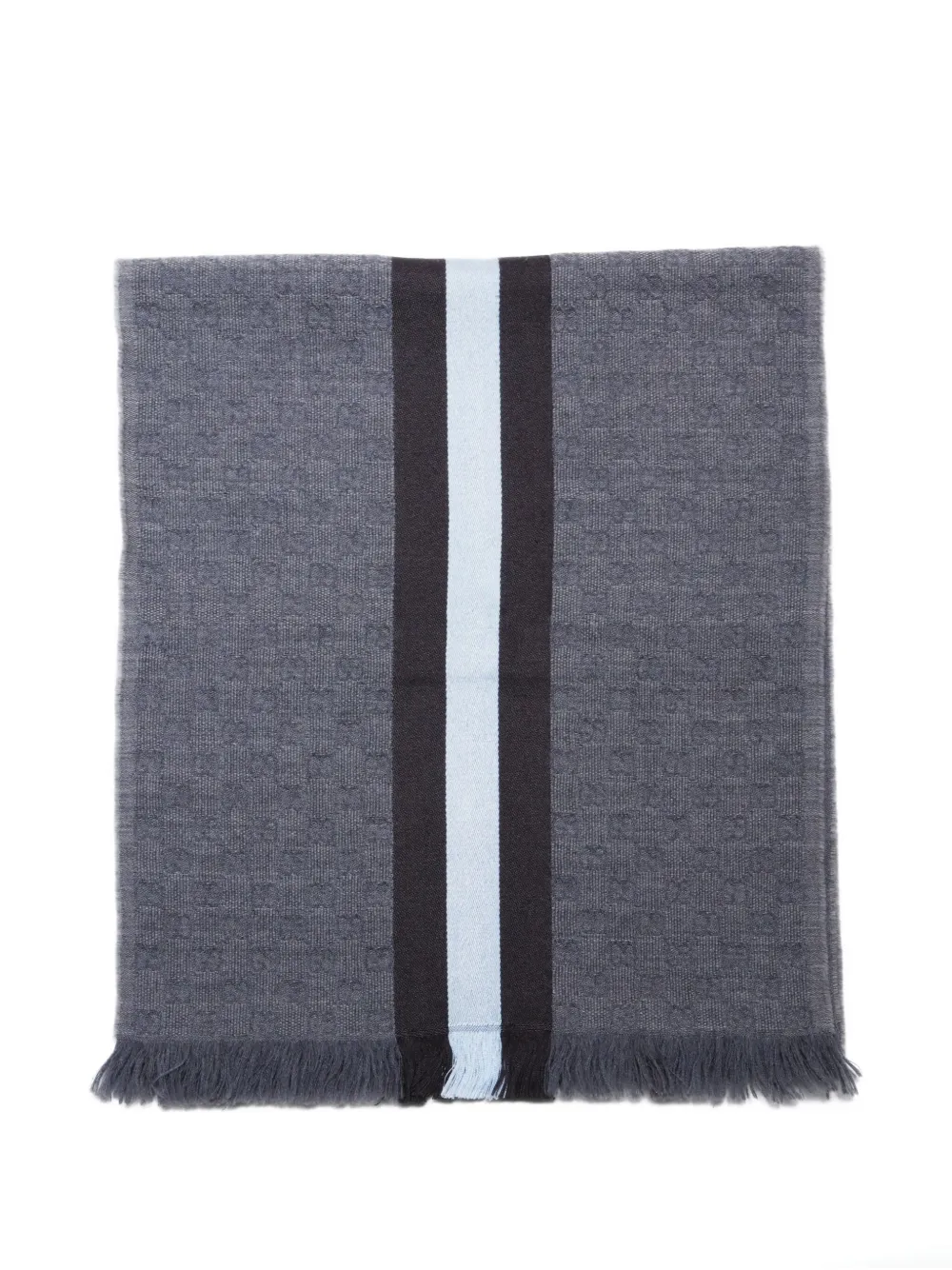 Gucci Pre-Owned 2010s GG Supreme striped scarf - グレー Gucci Pre-Owned 2010s GG Supreme striped scarf - グレー