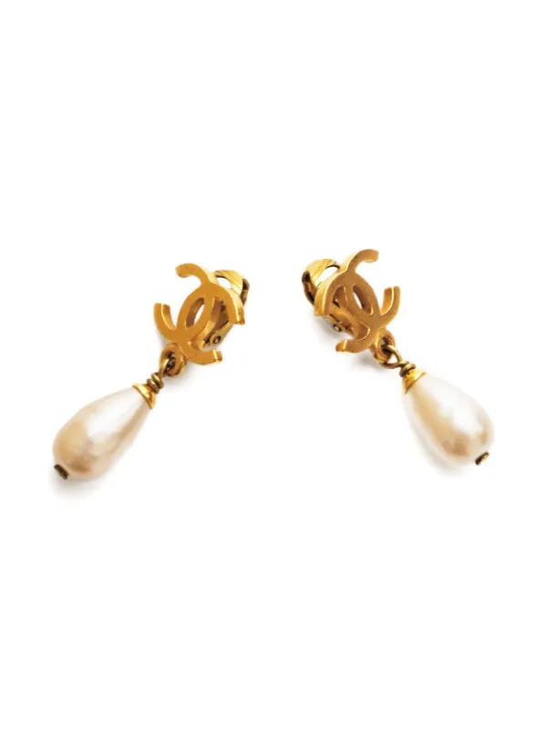 CHANEL Pre-Owned 1995 ココマーク パール ピアス CHANEL Pre-Owned