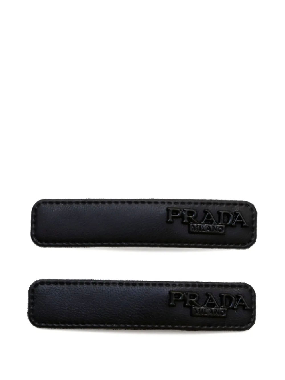 Prada Pre-Owned 2020s leather hair clip | Black | Image 1