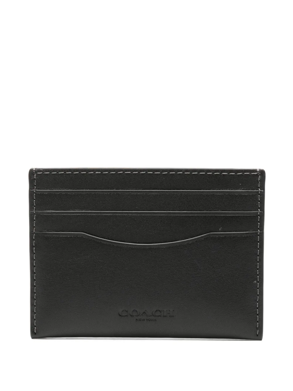 Coach Logo-embossed Leather Cardholder In Black