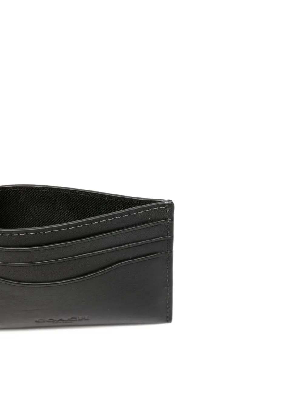 Coach Logo-embossed Leather Cardholder In Black