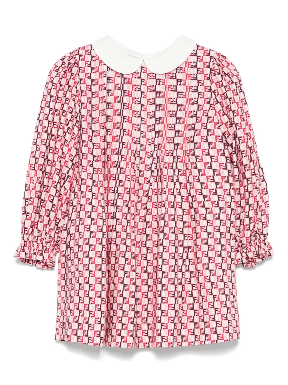 Fendi Kids FF-pattern cotton dress - レッド Fendi Kids FF-pattern cotton dress - レッド