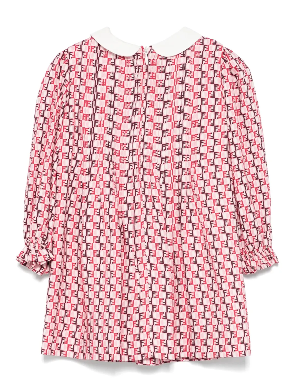 Fendi Kids FF-pattern cotton dress - Rood