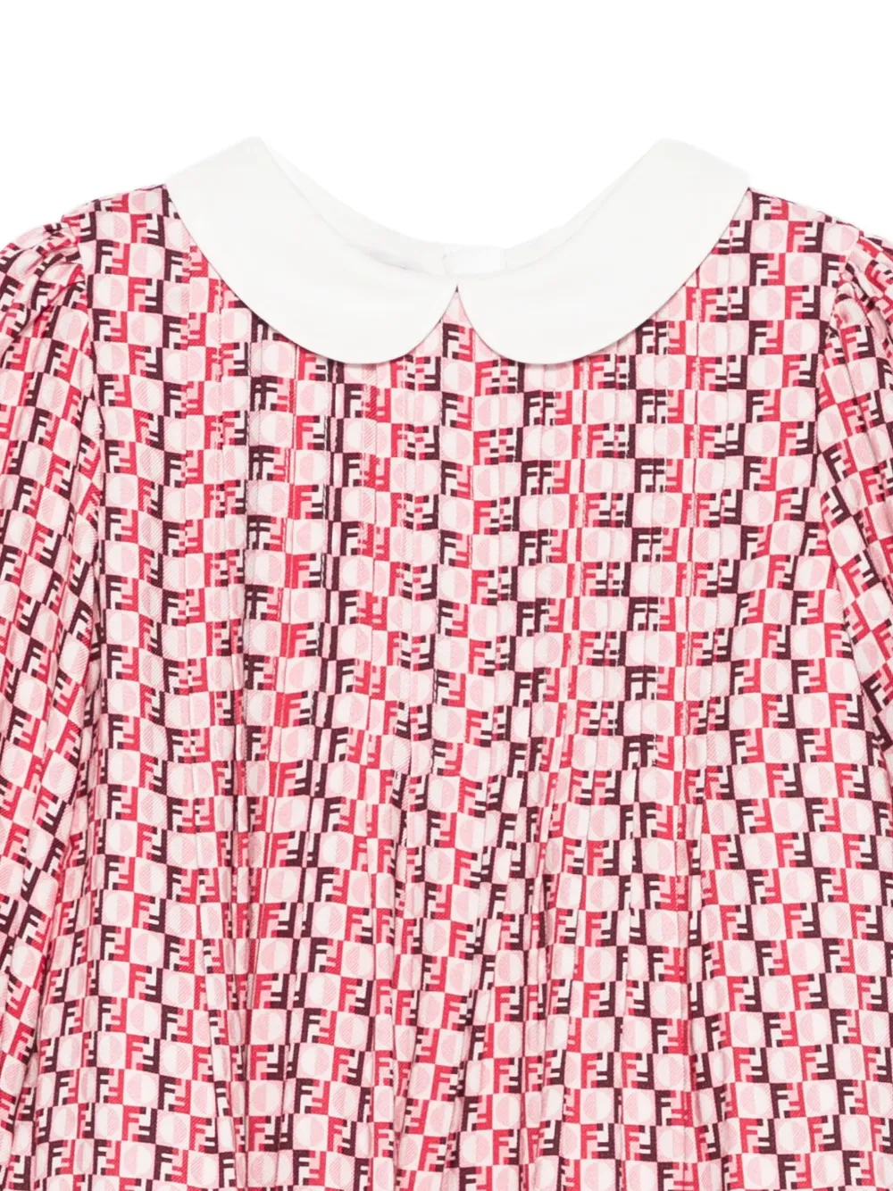 Fendi Kids Katoenen jurk met FF-patroon Rood