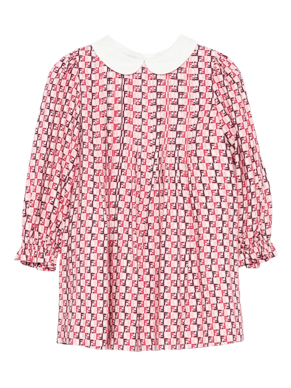 Fendi Kids FF-pattern cotton dress - Rosso