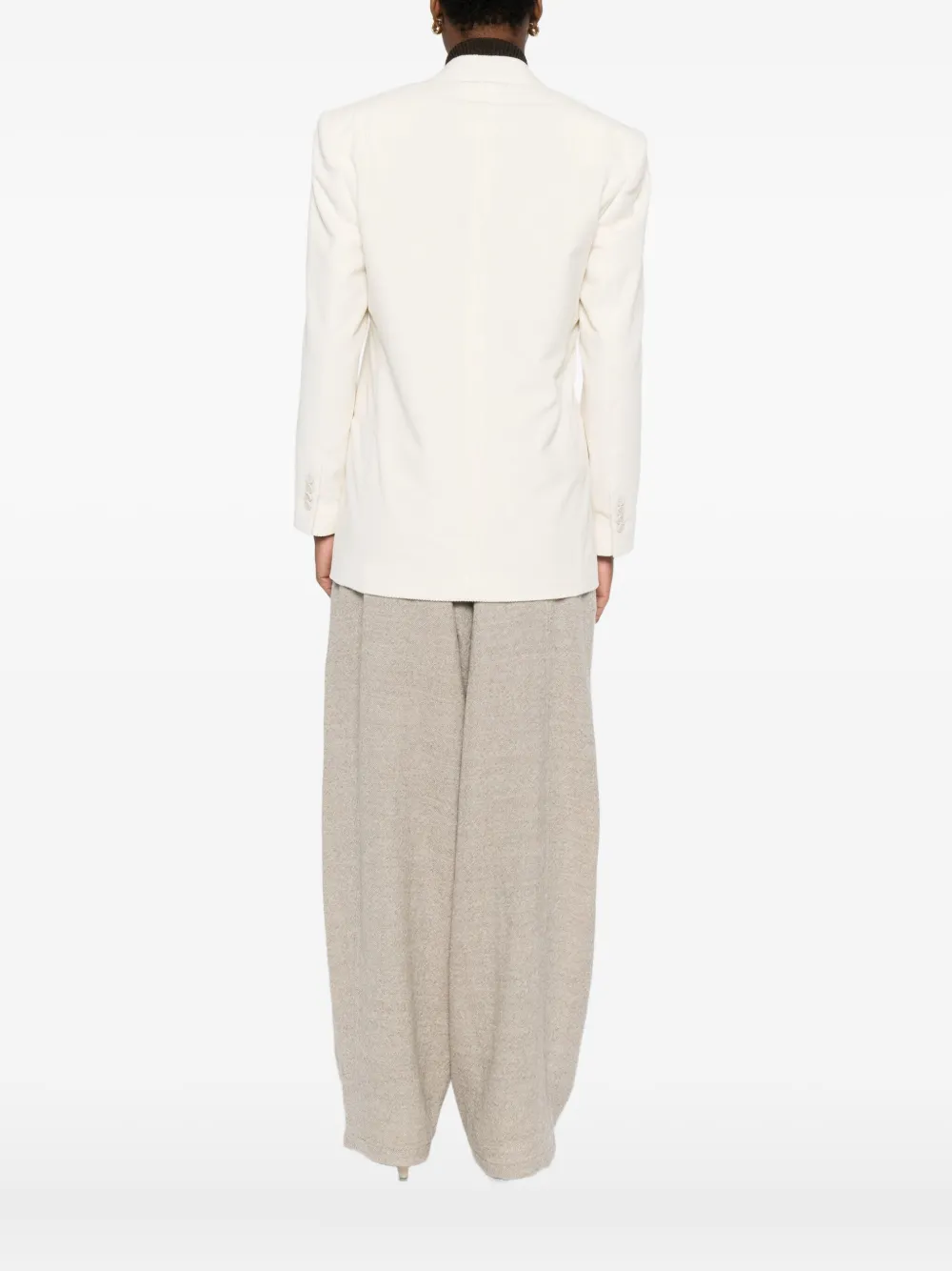Lardini Double-breasted Corduroy Blazer In Neutral