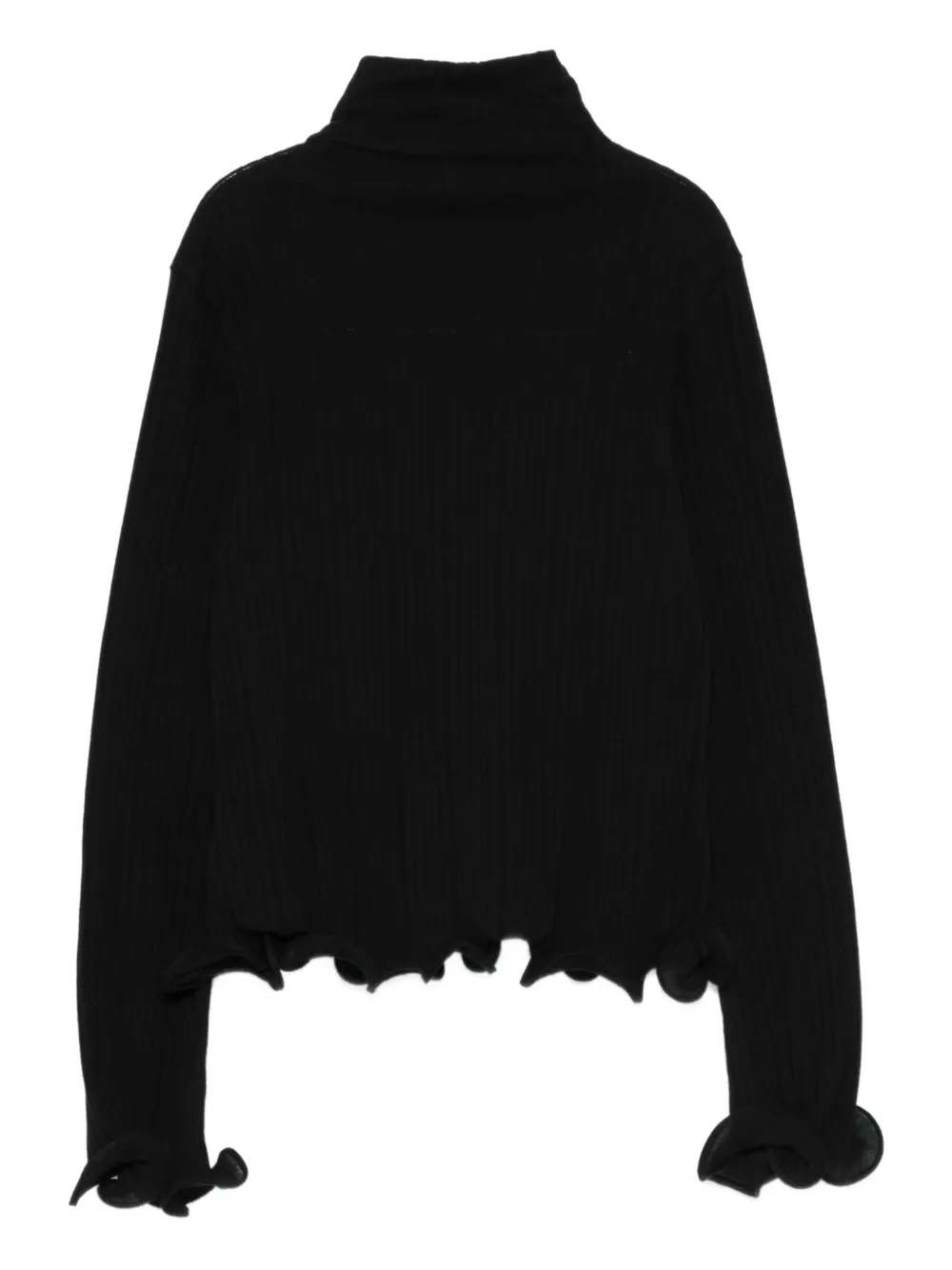 Fendi Ribbed-knit Jumper In Black