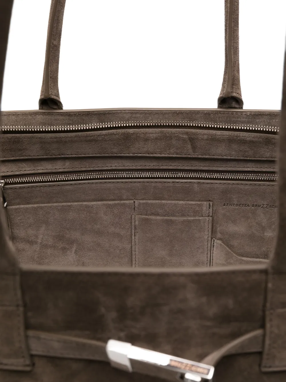 Benedetta Bruzziches Suede Tote Bag In Brown