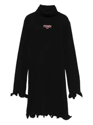 Fendi Kids チェック ワンピース | ブラック | FARFETCH JP