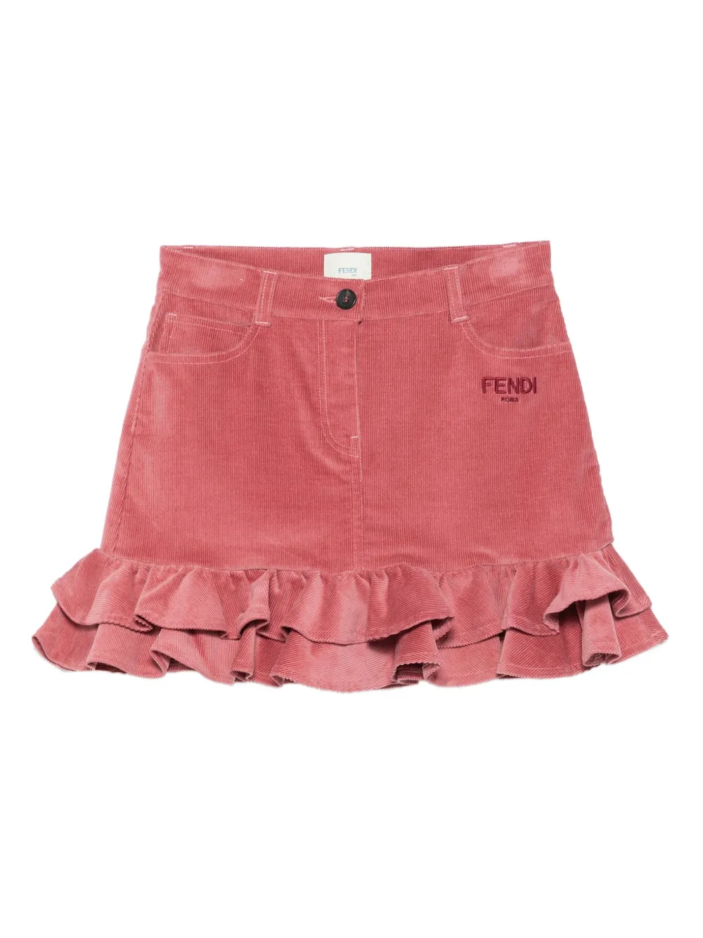 Fendi Kids ruffled corduroy skirt - ピンク Fendi Kids ruffled corduroy skirt - ピンク