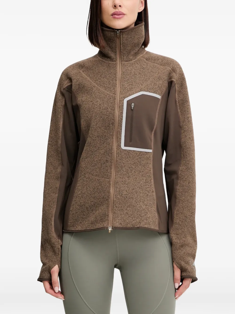 Adidas By Stella Mccartney Climawam Running Training Sweatshirt In Brown