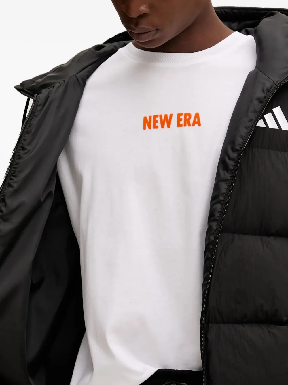 adidas Jack met capuchon en 3 strepen Zwart