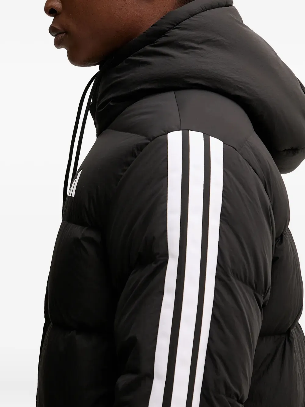 adidas Jack met capuchon en 3 strepen Zwart