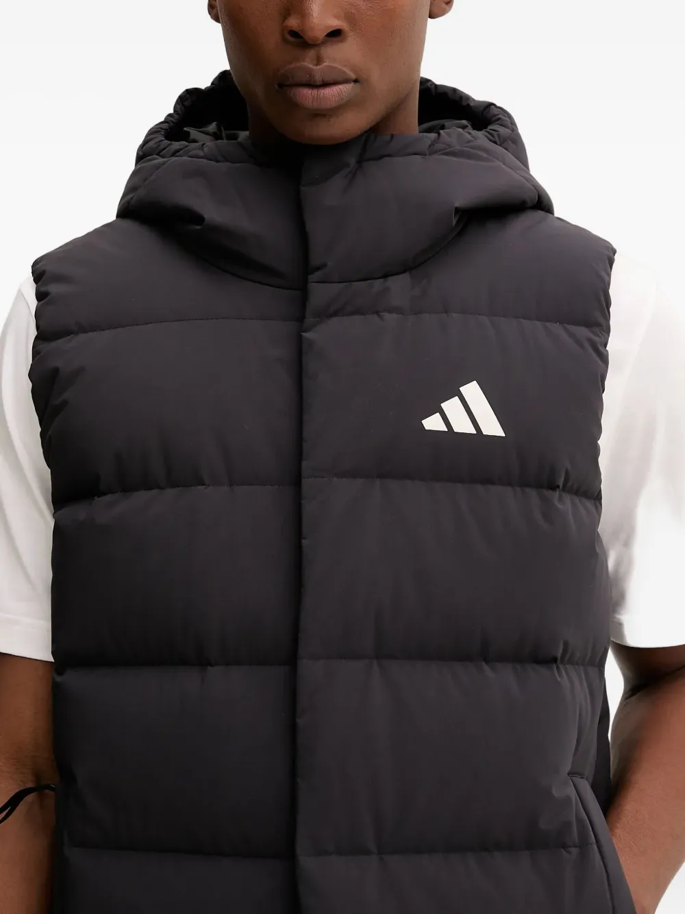 adidas Helionic bodywarmer met capuchon Zwart