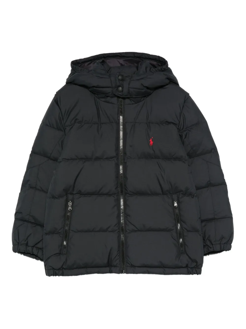 Polo Ralph Lauren Hooded Puffer Jacket In Black