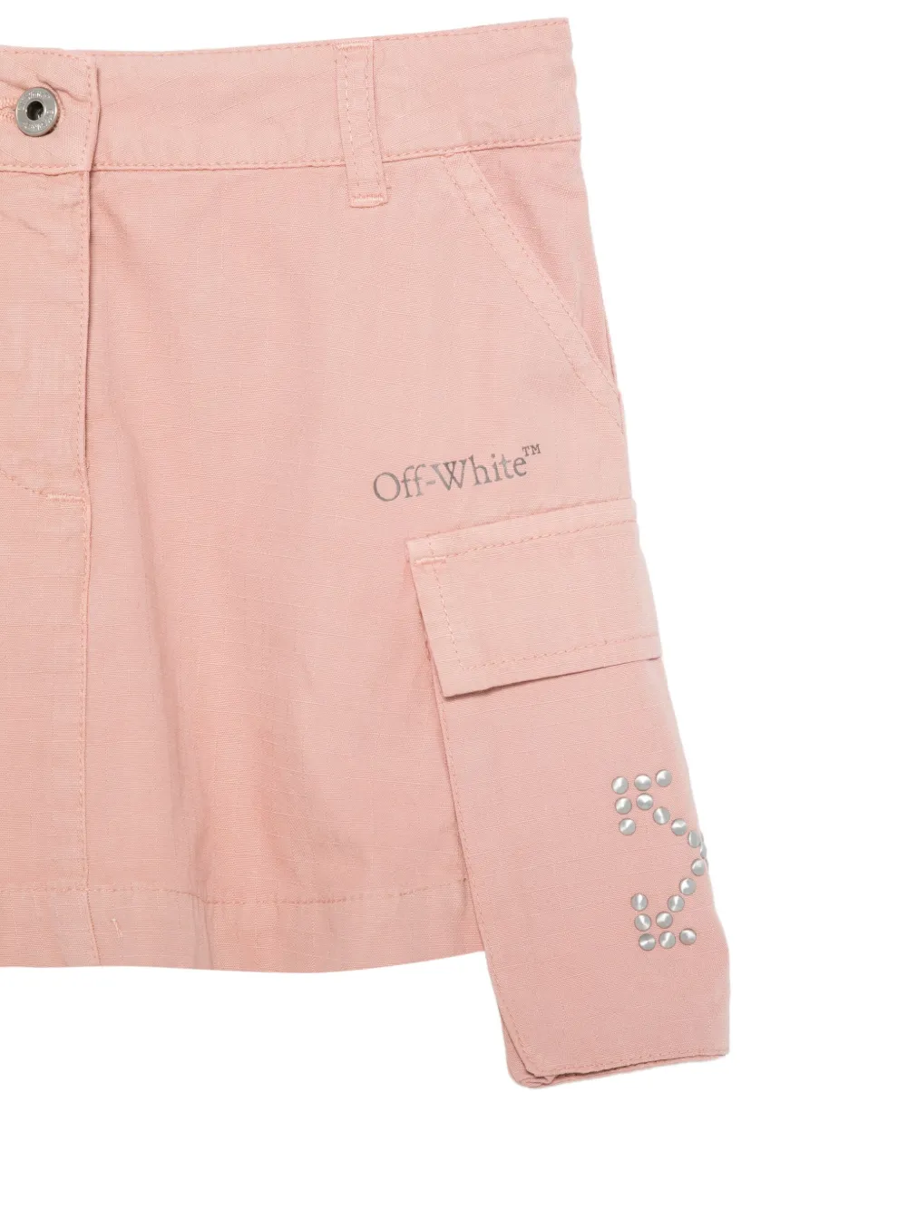 Off-White Kids Rok verfraaid met logo Roze