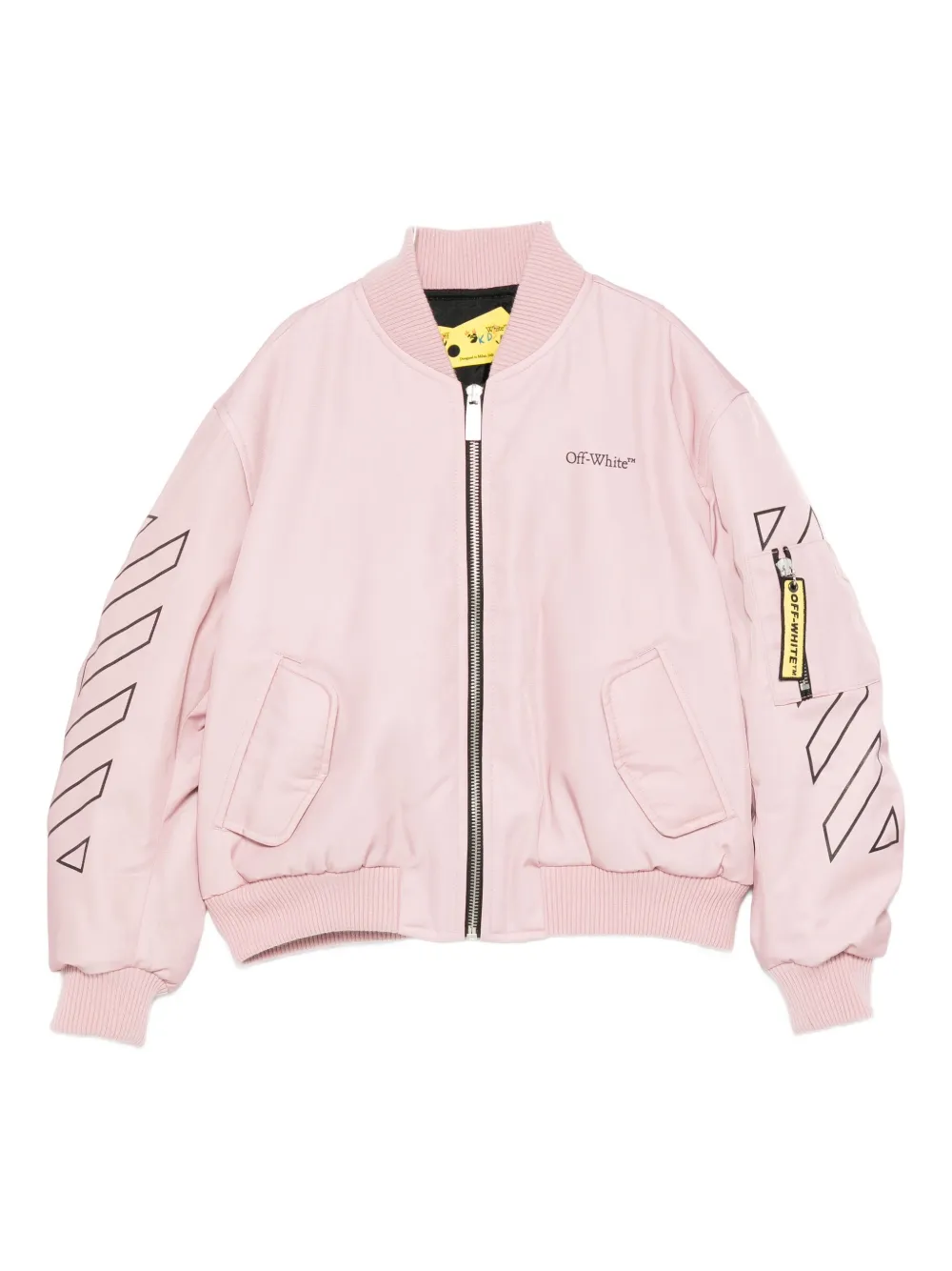 Off-White Kids Bookish Diagonal bomber jacket - ピンク Off-White Kids Bookish Diagonal bomber jacket - ピンク