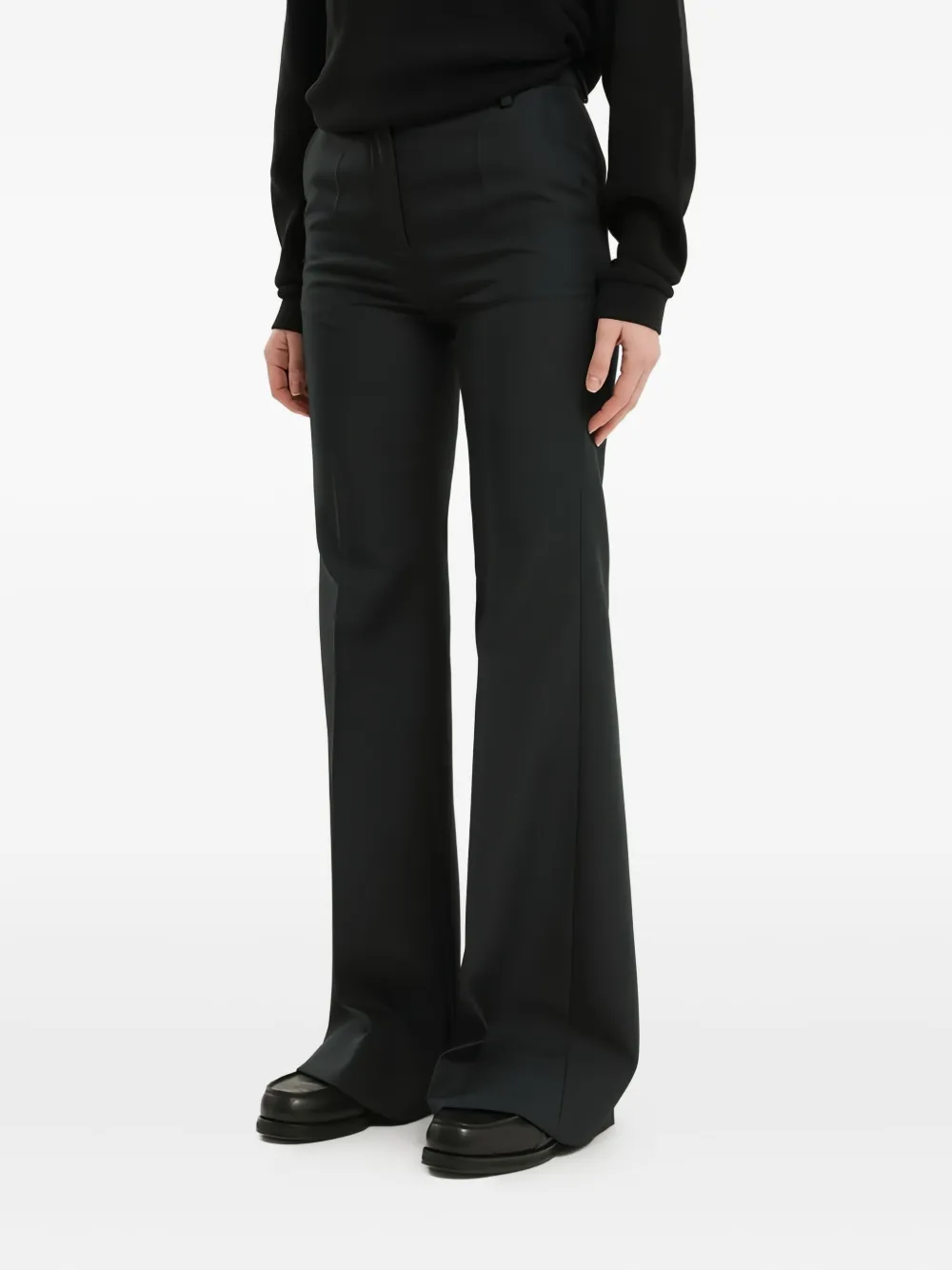 1989 Studio Cotton Flared Trousers In Black