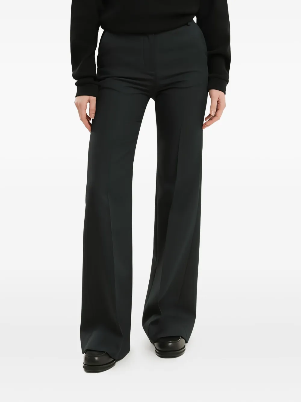 1989 Studio Cotton Flared Trousers In Black