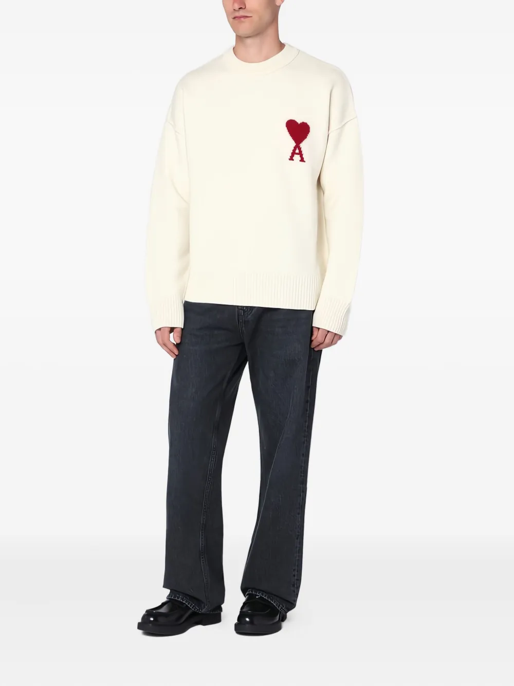 AMI Paris Ami de Coeur crew-neck sweater | Knitted Sweaters | Image 2