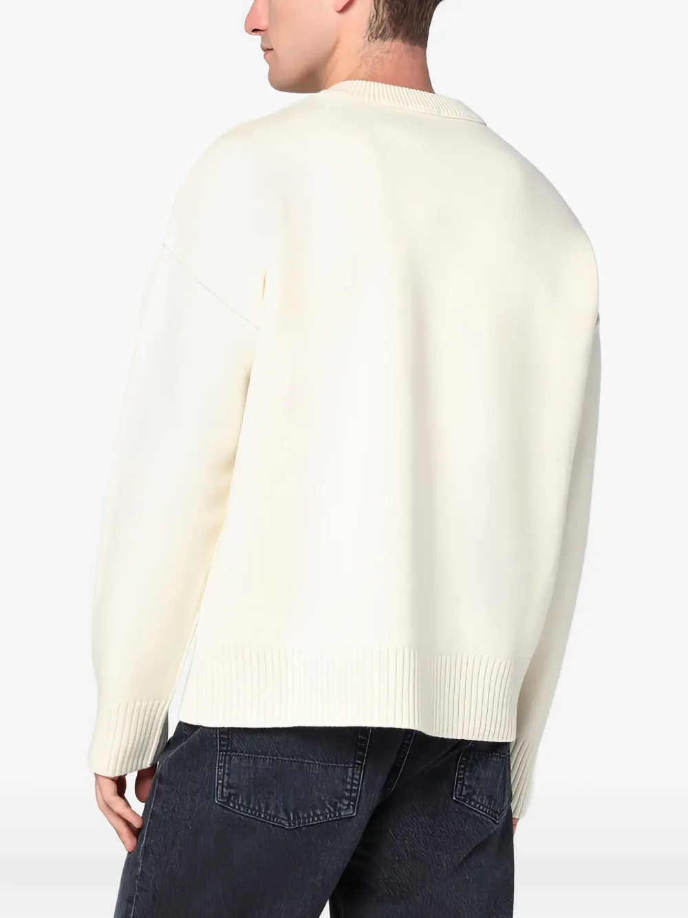 Ami Alexandre Mattiussi Ami De Coeur Crew-neck Sweater In White