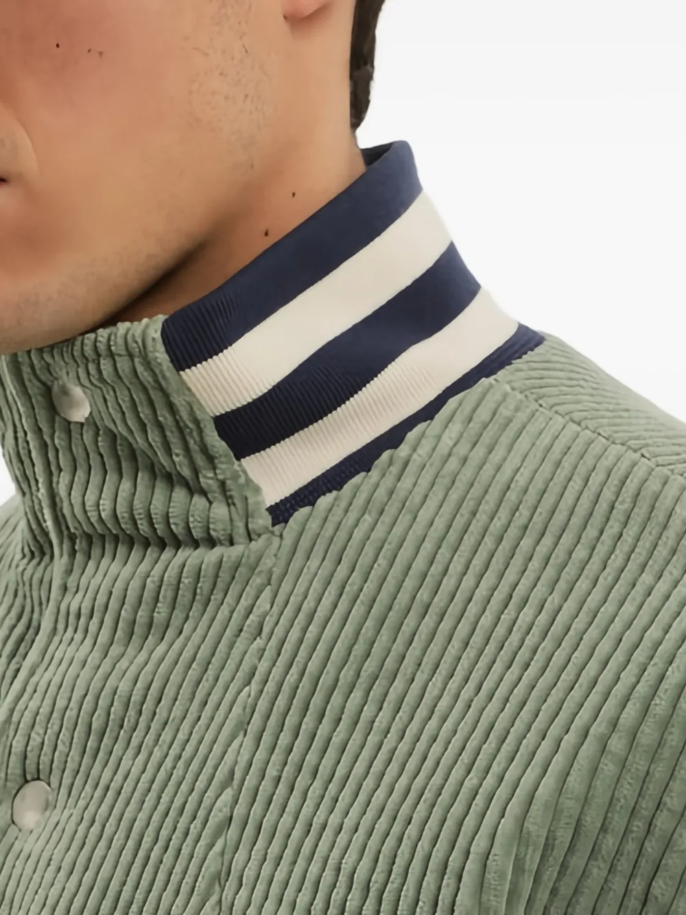 1989 STUDIO Ribfluwelen bomberjack met borduurwerk Groen