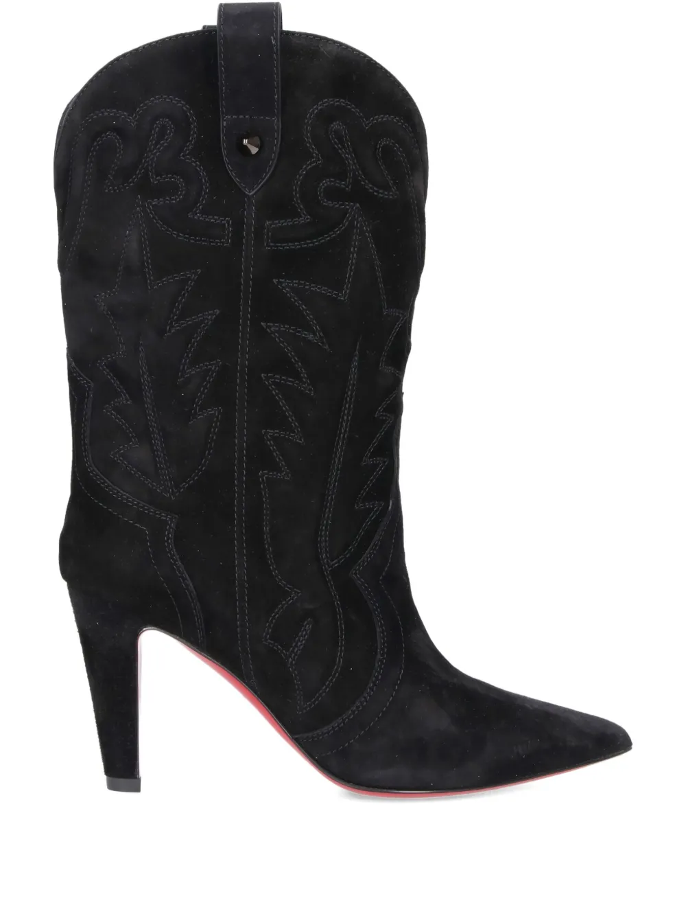 Christian Louboutin 85mm suede high-heel boots | Black | Image 1