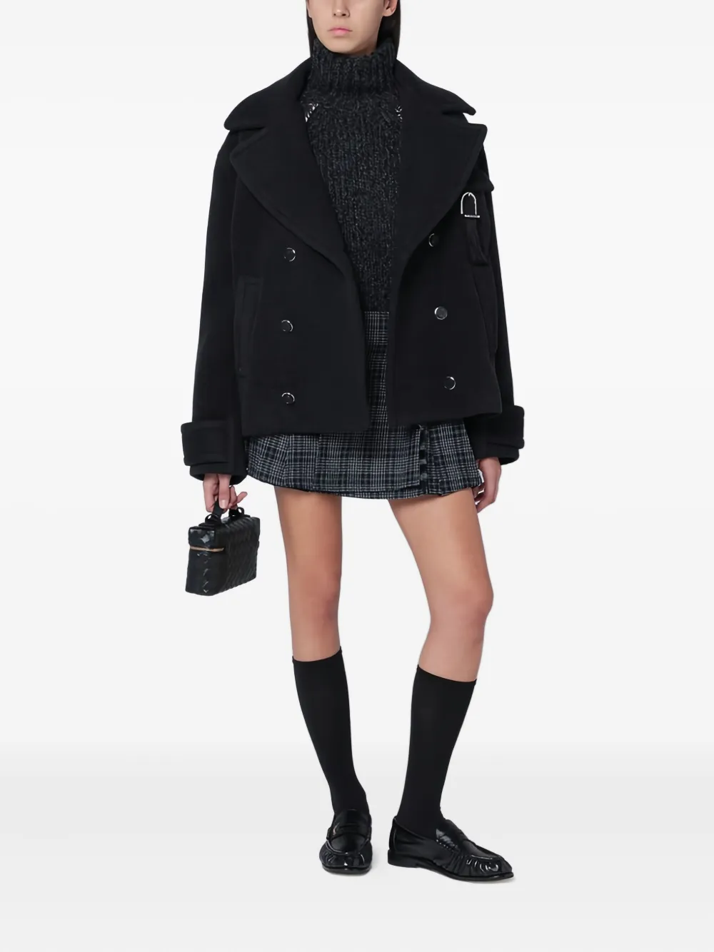 Durazzi Milano Geruite mini-plooirok - Zwart