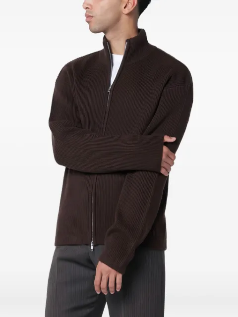 Soft Goat Gerippter Cardigan mit Reißverschluss