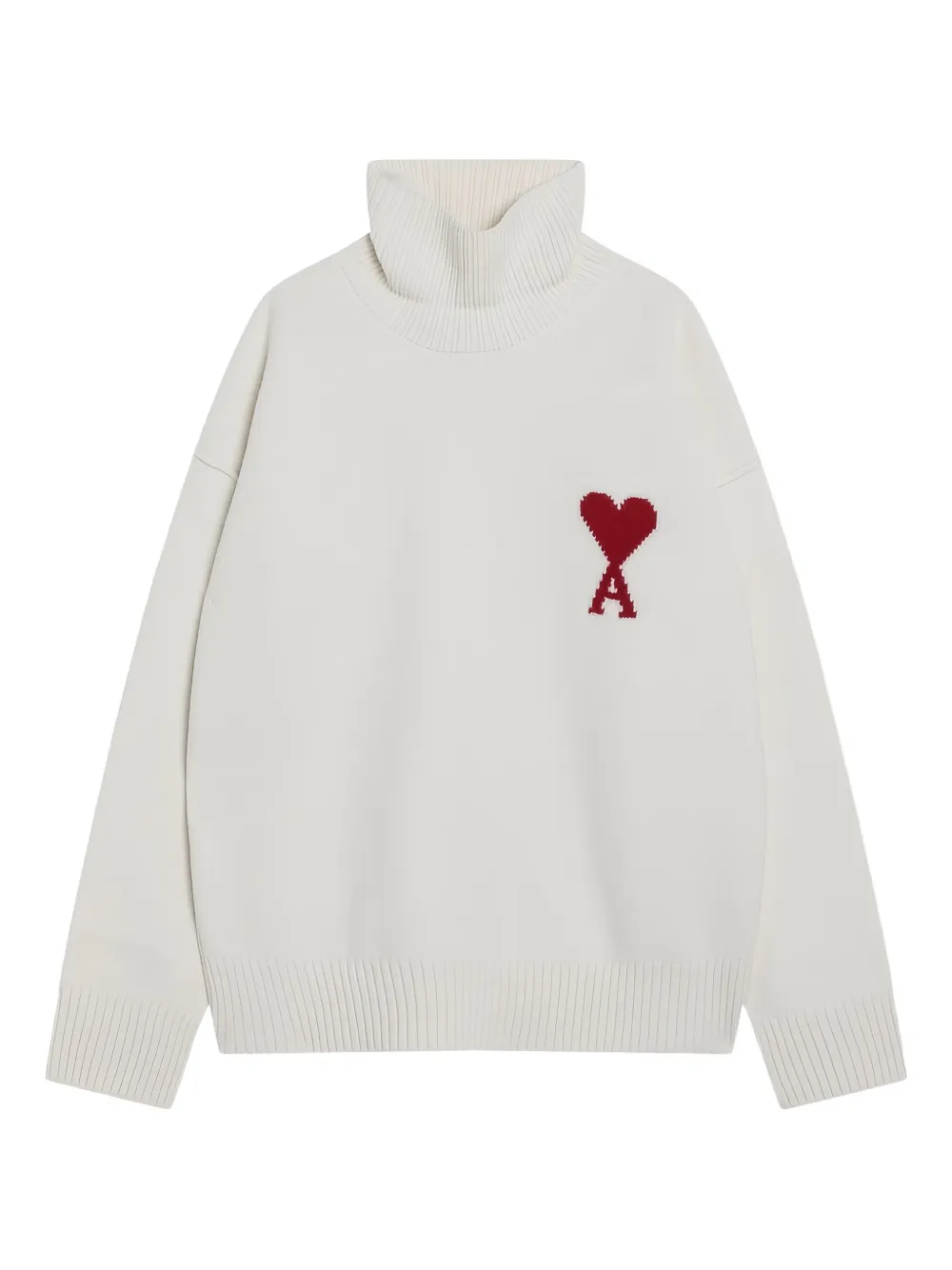 Ami Alexandre Mattiussi Ami De Cœur Turtleneck Sweater In White