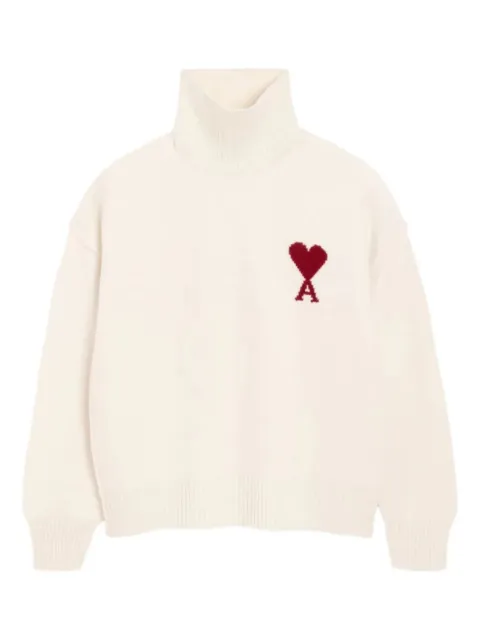 AMI Paris Ami De Coeur funnel-neck wool sweater