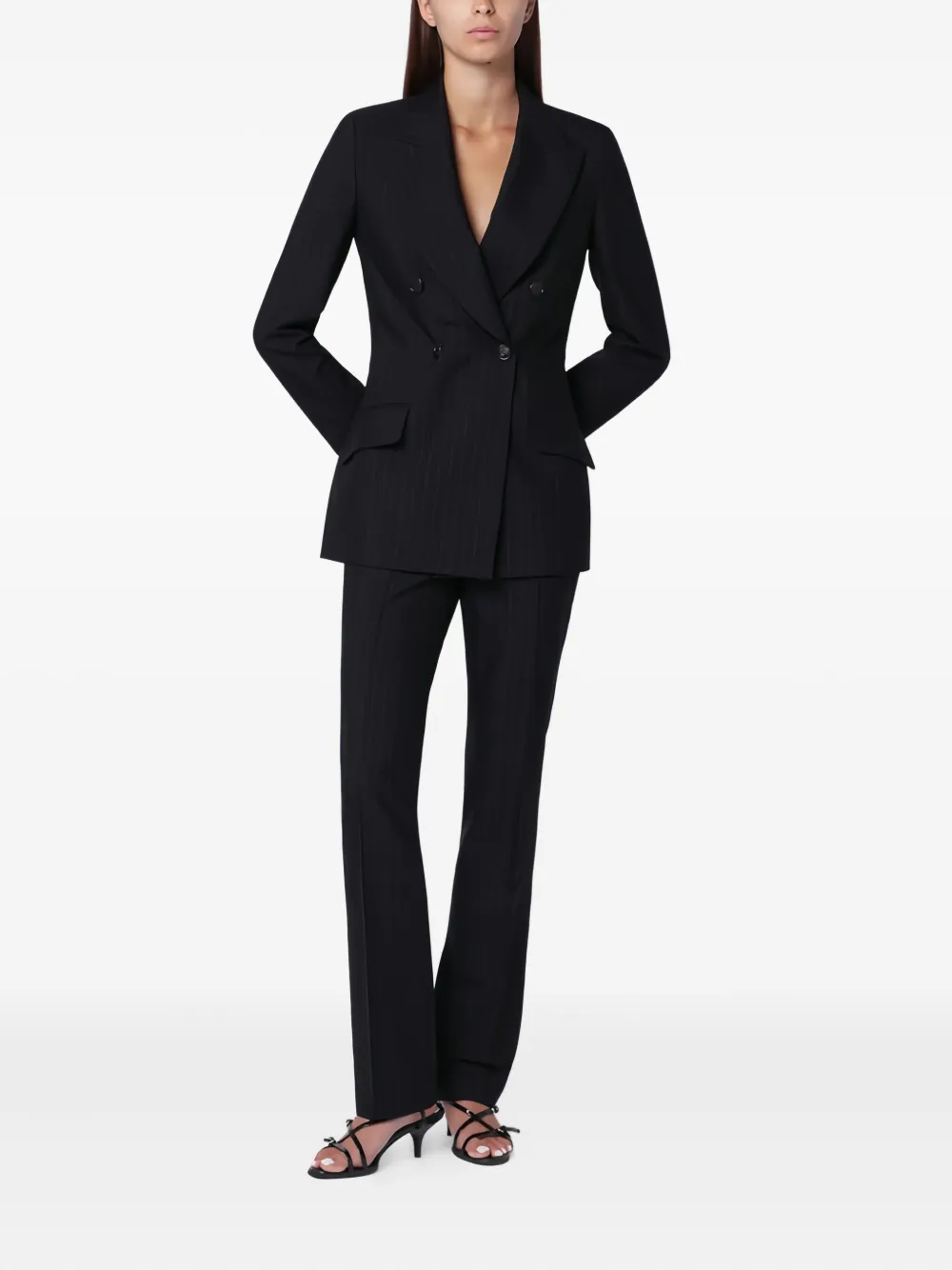 Gucci Broek met krijtstreep Zwart