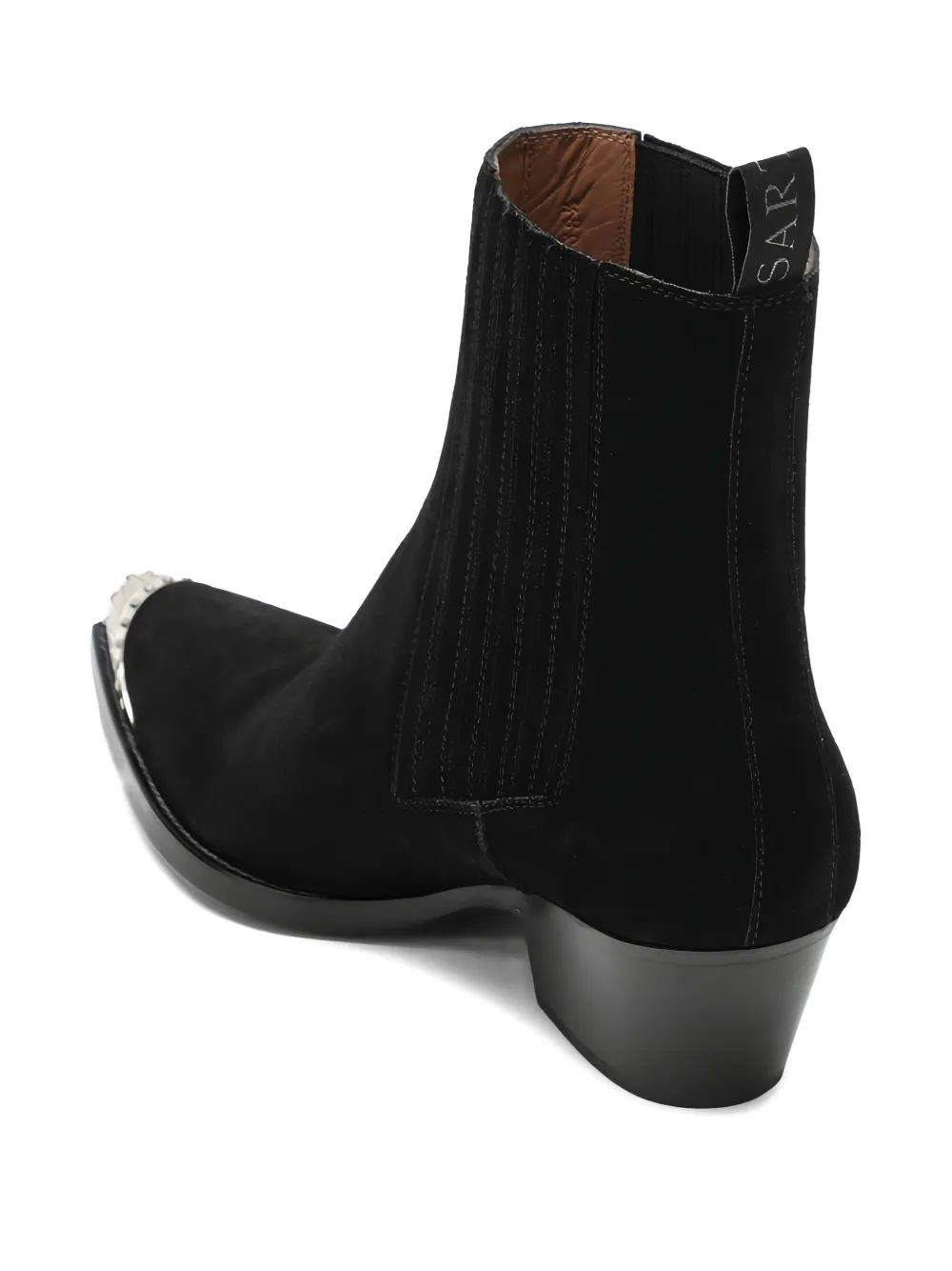 Sartore Black Suede Wax Ankle Boot In Black