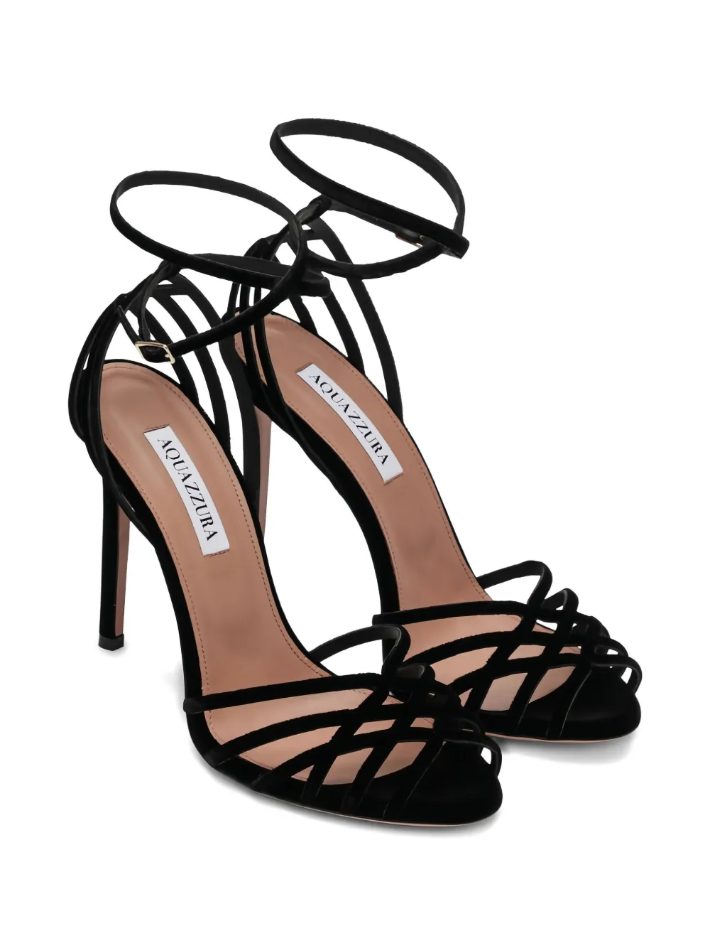 Aquazzura 105mm Wild Dream Velvet Sandals In Black
