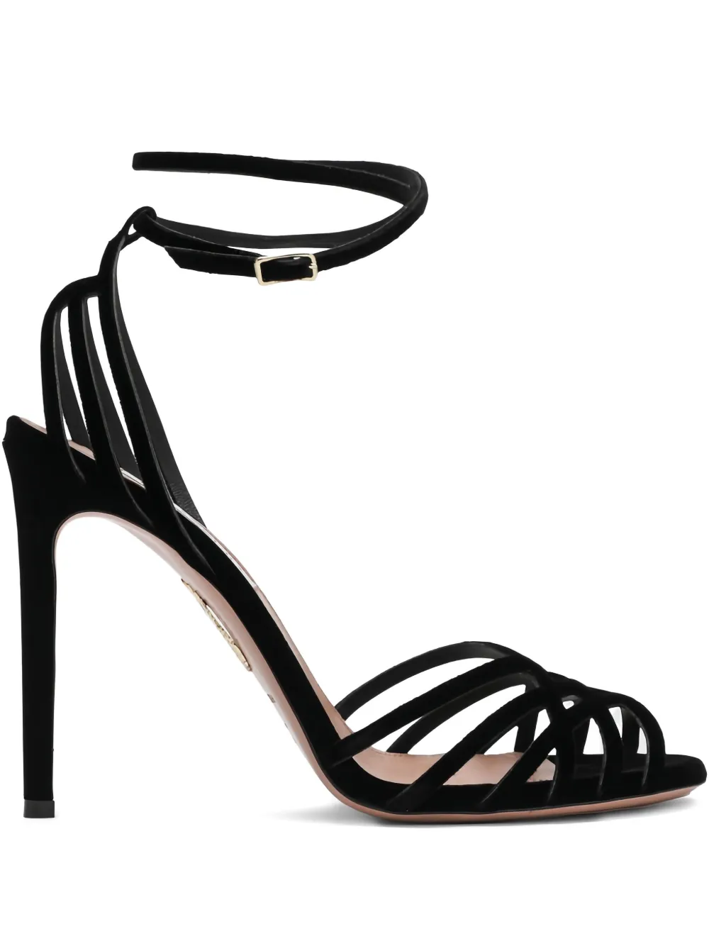 Aquazzura 105mm Wild Dream Velvet Sandals In Black