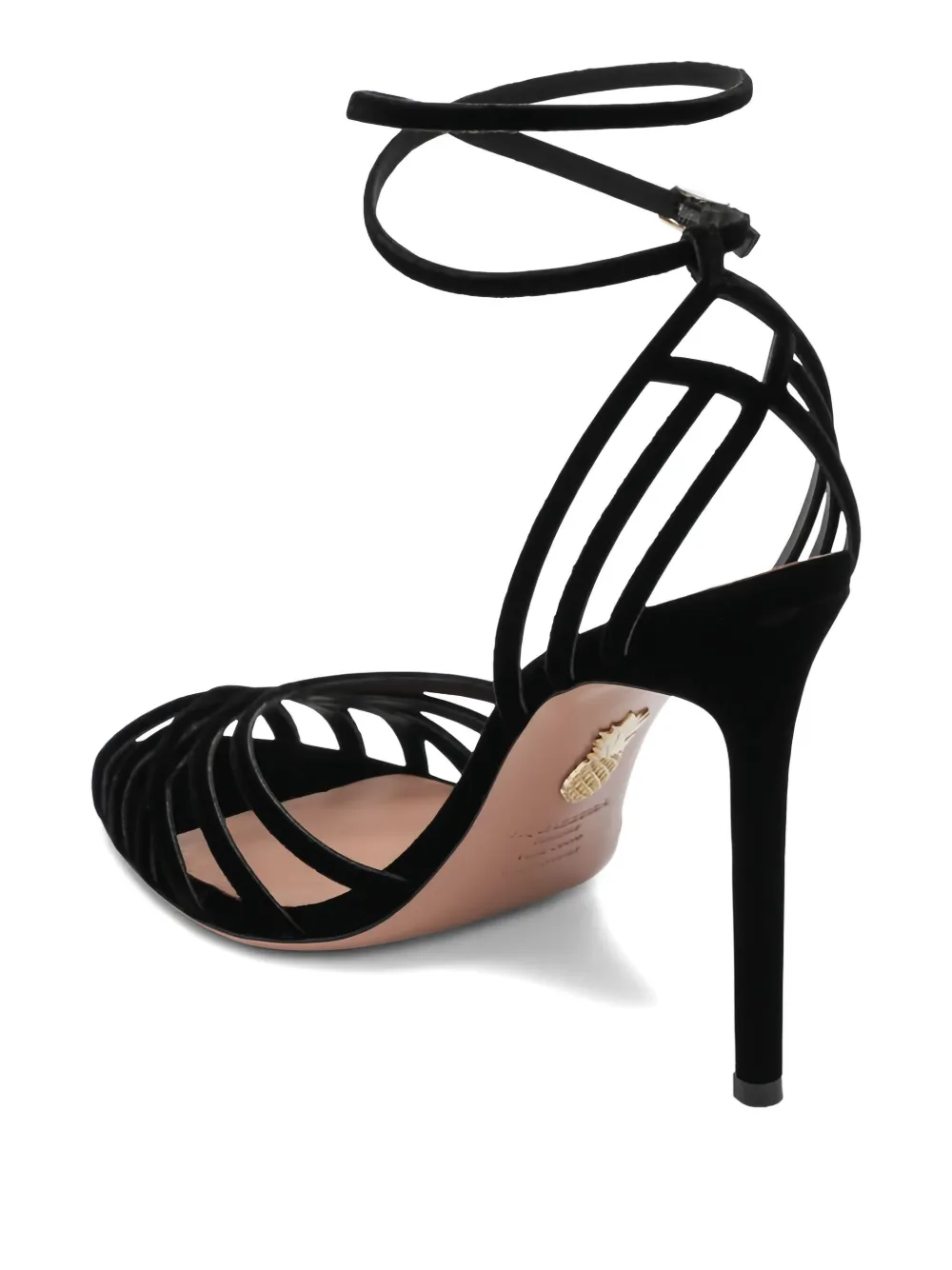 Aquazzura 105mm Wild Dream Velvet Sandals In Black