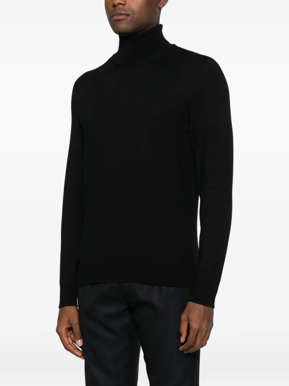 Gran Sasso Roll-neck Sweater In Black