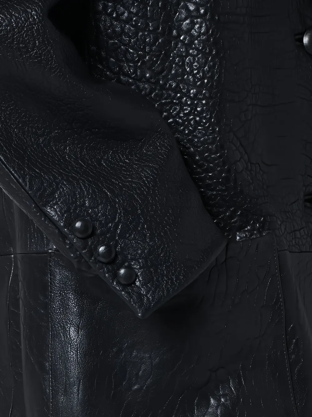 Cassell Single-breasted Black Leather Coat In Black