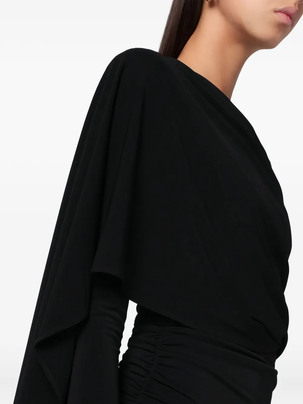 The Andamane Xenia Draped Detail Asymmetric Mini Dress In Black