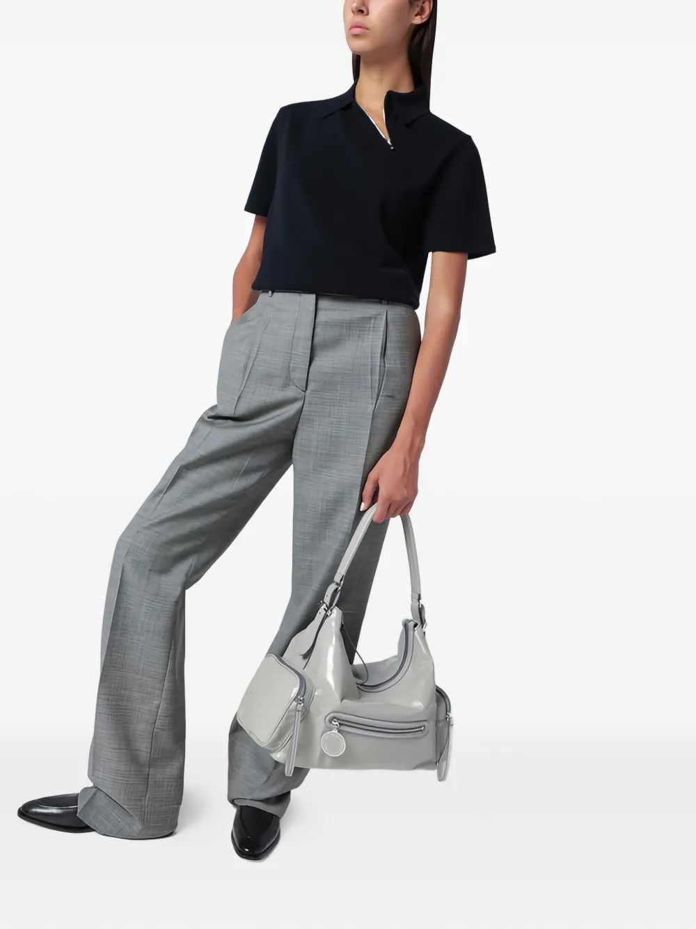 Stella McCartney Dartmoor zip shoulder bag - Grijs