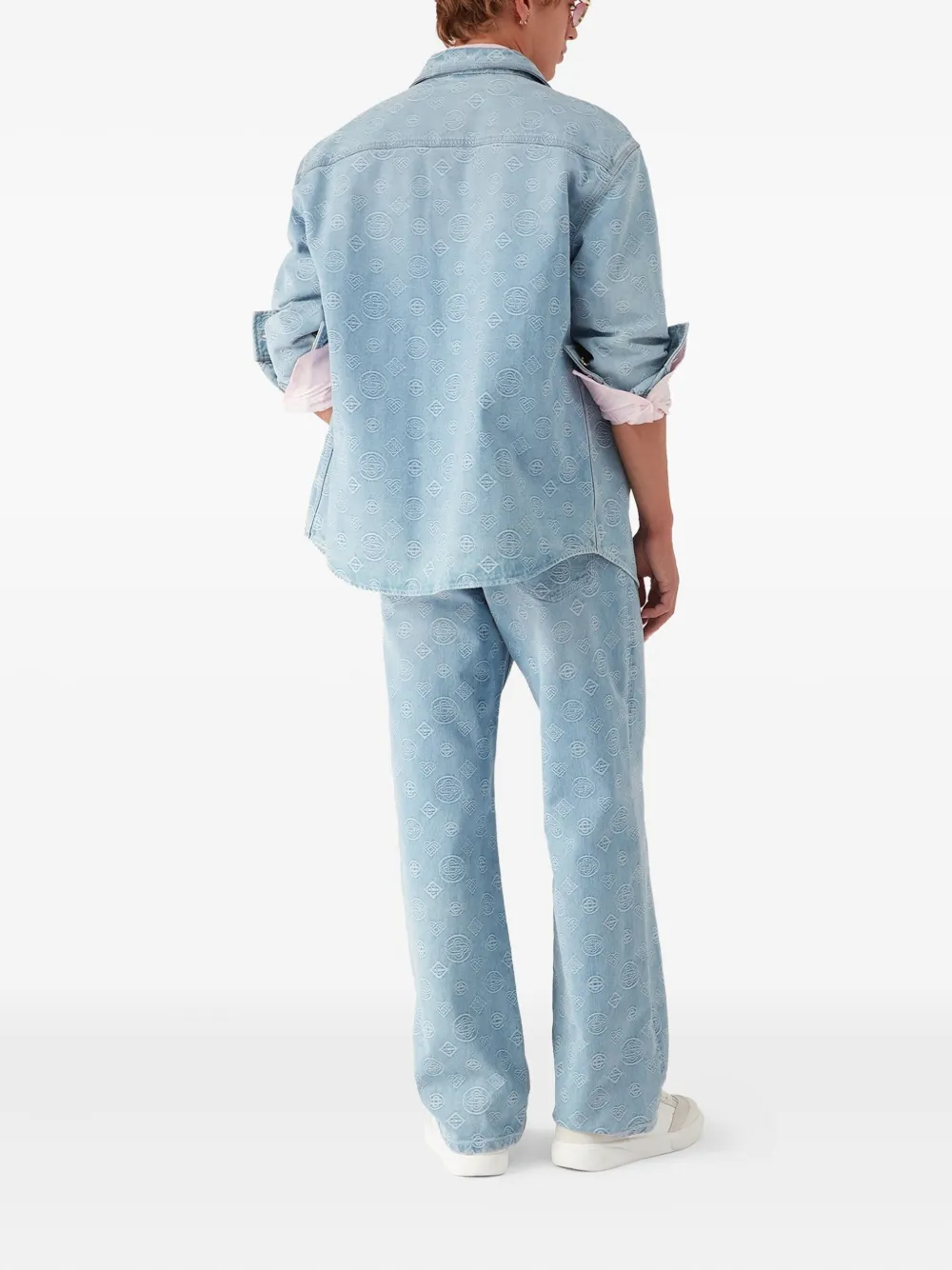 Casablanca Overhemd met geborduurd monogram Blauw