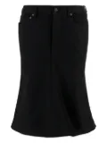 Balenciaga godet denim skirt - Black